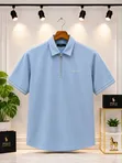 Short-Sleeve Polo Shirts with Half-Zip Collar - 1