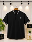 Short-Sleeve Polo Shirts with Half-Zip Collar - 3