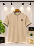 Short-Sleeve Polo Shirts with Half-Zip Collar - 5