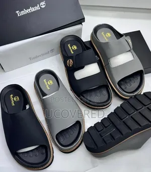 Timberland Men's Double-Strap Leather Slide Sandals