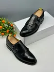 Berluti Black Leather Kiltie Double Monk Strap Shoes - 2