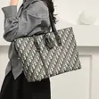 Designer Monogram Shoulder Tote Bag with Leather Tag - 1