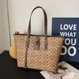 Designer Monogram Shoulder Tote Bag with Leather Tag - 3