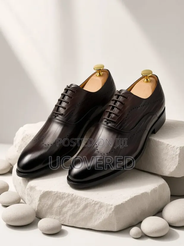 Berluti Dark Brown Leather Formal Oxford Dress Shoes - 1
