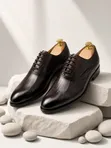 Berluti Dark Brown Leather Formal Oxford Dress Shoes - 1