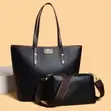 2-Piece Leather Shoulder Tote Set - 1
