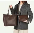 2-Piece Leather Shoulder Tote Set - 3