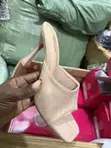 Ladies Black Suede Spool Heel Shoes - 3