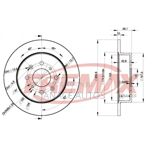 Honda MG ZR ZS Mintex MDC1601 Rear Axle Brake Disc - 1
