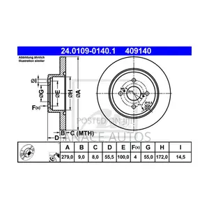 Toyota Corolla E12 Rear Brake Disc (Brand New)