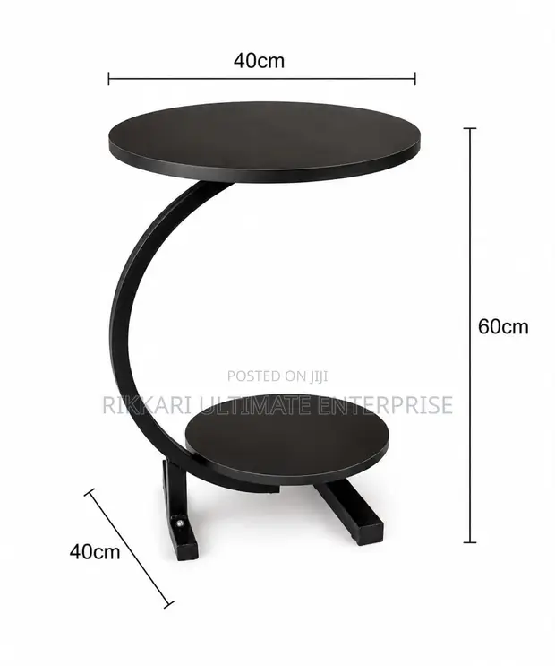 Brand New Circular Side Table - Black - 1