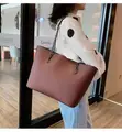 Women's Large Chain-Strap Leather Tote Bag - 2
