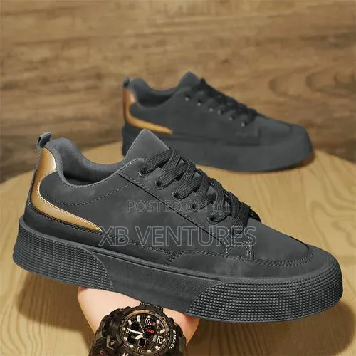 Wild Up Men's Sneakers - Gray with Gold Touch - 1