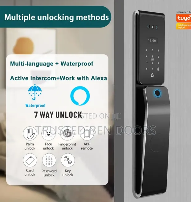 Waterproof Tuya WiFi Biometric Smart Door Lock (Face ID) - 1