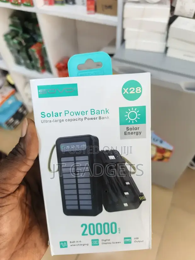 SOVO X28 Solar Power Bank - 20,000mAh - 1