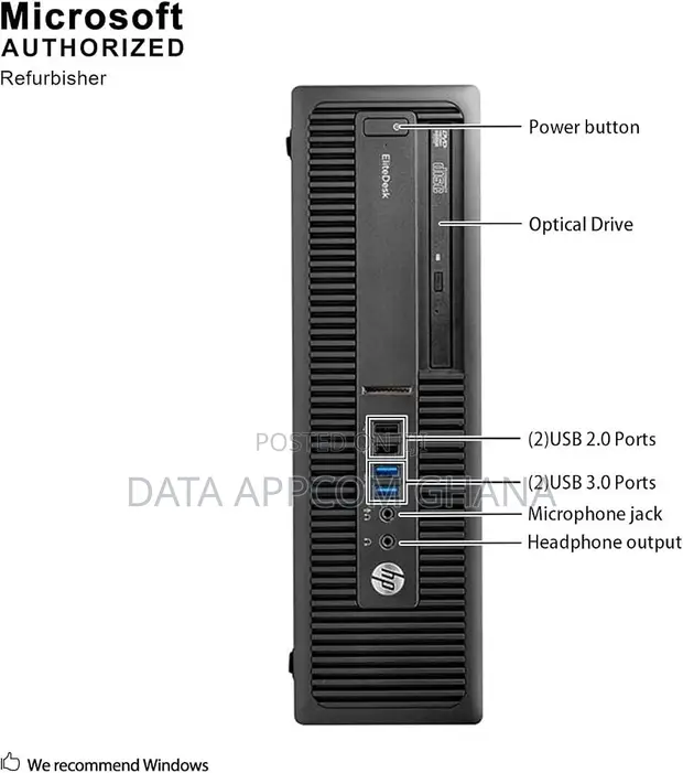 HP ProDesk 600 G3 Desktop Computer - Intel i3, 8GB RAM, 128GB SSD - 1