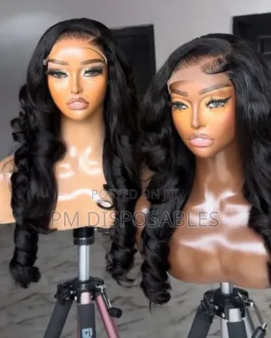 Human Hair Blend Bouncy Wig with Frontal