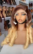Human Hair Blend Bouncy Wig with Frontal - 3