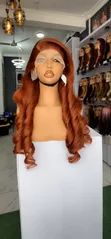 Human Hair Blend Bouncy Wig with Frontal - 4