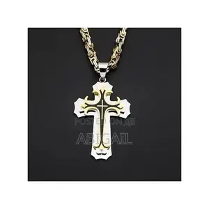 Men's High-Quality Gold-Plated Cross Pendant Necklace