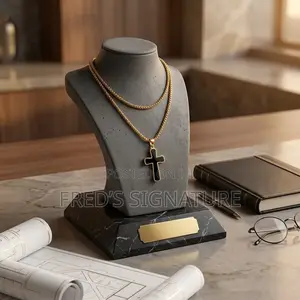 Cross Pendant Necklace - Black Onyx & Gold