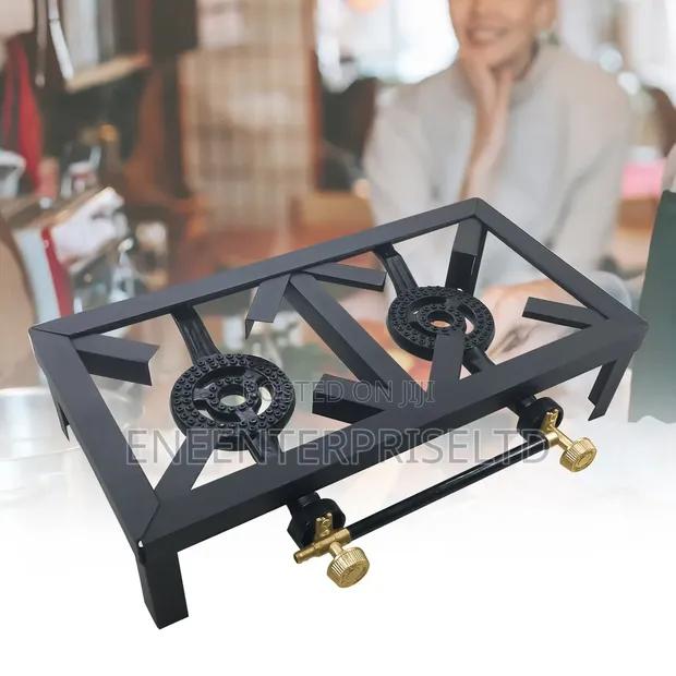 Durable Cast Iron Gas Burner Stove - 2 Burners - 1