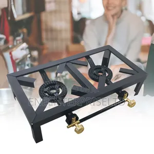 Durable Cast Iron Gas Burner Stove - 2 Burners