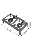 Durable Cast Iron Gas Burner Stove - 2 Burners - 3