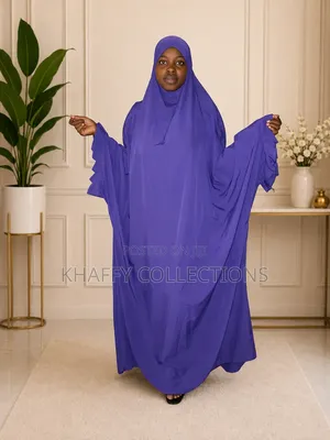 Luxury Prayer Abaya / Hijab with Ruffled Sleeves - Free Size