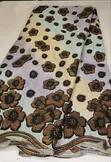Metallic Glitter Ombre Lace Fabric with Floral Embellishments - 1