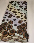 Metallic Glitter Ombre Lace Fabric with Floral Embellishments - 2