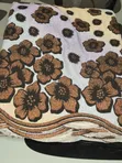 Metallic Glitter Ombre Lace Fabric with Floral Embellishments - 4