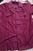 Men's Burgundy Textured Short-Sleeve Shirt - 2