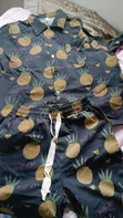 Men's Pineapple Print Navy Blue 2-Piece Short Set - 2
