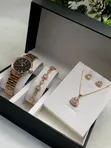 Ladies Rose Gold Watch & Jewellery Set - 4