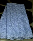 Exquisite Light Blue Swiss Voile Lace with Rhinestones - 4