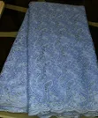 Exquisite Light Blue Swiss Voile Lace with Rhinestones - 5
