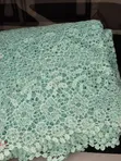 Mint Green Cord Guipure Lace with Stones - 3