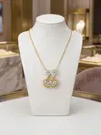Twin Hearts Crystal Pendant Necklace - 1