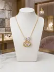 Twin Hearts Crystal Pendant Necklace - 2