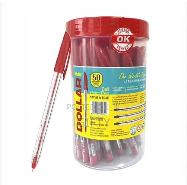 Vista Dollar Red Ballpoint Pens (50pcs/Pack) - 1
