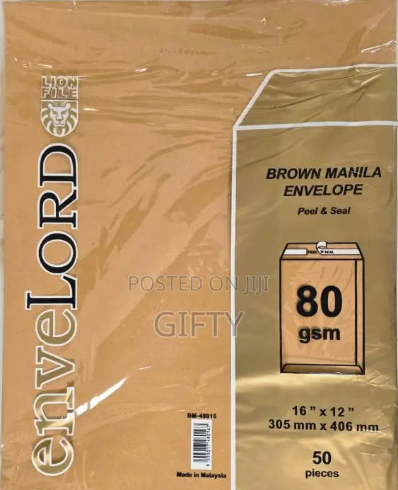 Brown Manila Envelopes 16x12" 80gsm (50pcs/Pack) - 1