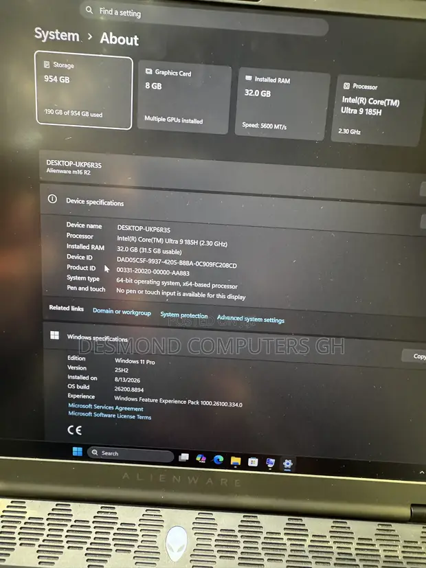 Alienware M16 R2 Laptop - Core Ultra 9, 32GB RAM, 1TB SSD - 1