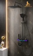 Four-in-One LED Shower Pole with Rain & Piano Shower - 1