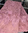 Elegant Onion Pink French Net Lace - 5 Yards - 1