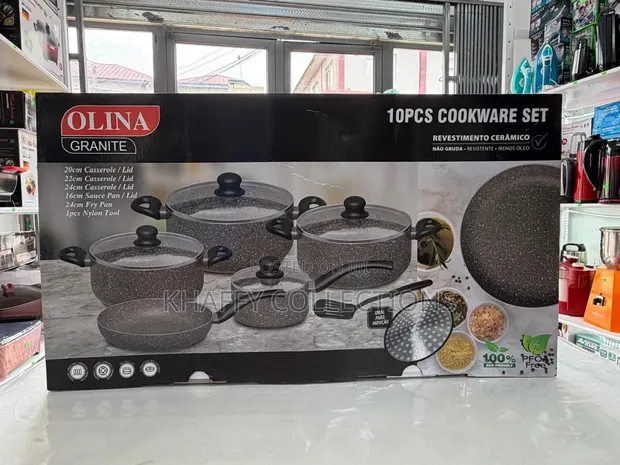 OLINA 10-Piece Granite Non-Stick Cookware Set - 1