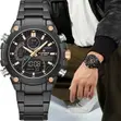 Naviforce Dual Display Sports Watch - Full Black - 1