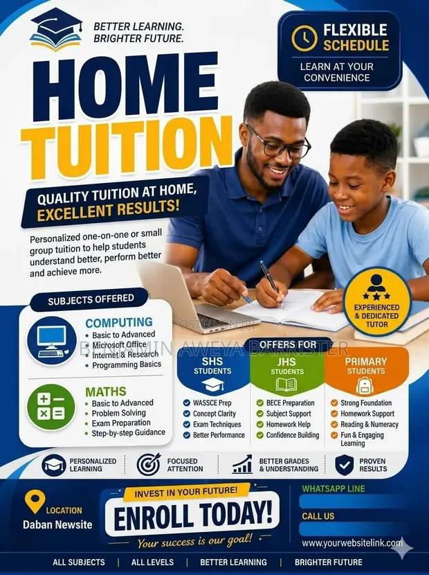Home Tuition for Primary, JHS, SHS Students - 1