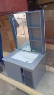 Cabinet Basin with LED Mirror and Mixer Tap Set - 2