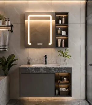 Cabinet Basin with LED Mirror and Mixer Tap Set